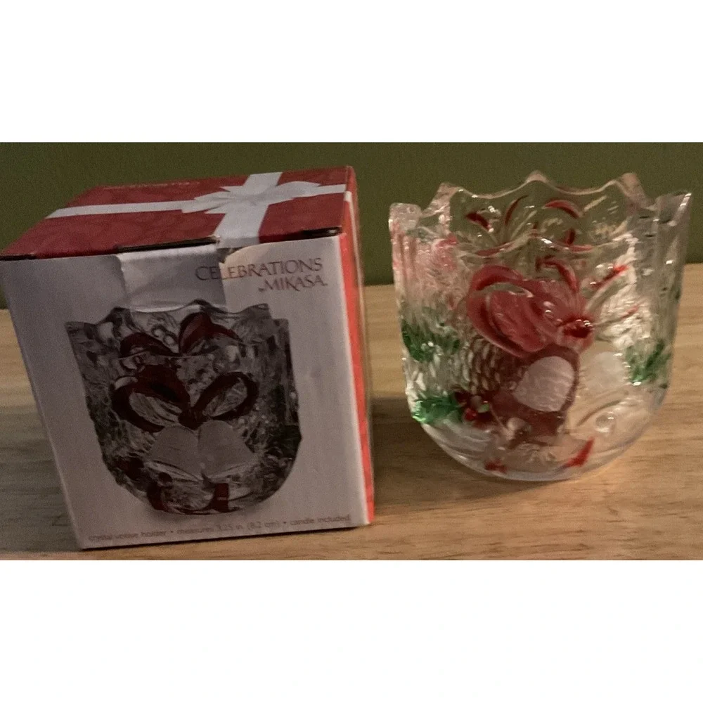 Celebrations Mikasa Holiday Bells Collection Rystal Votive Holder, 3.25 In‎